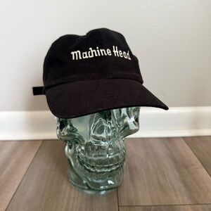 Vtg 90s Y2K Machine Head band adjustable baseball cap black o/s thrash metal